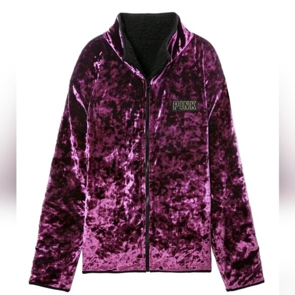 Victoria's Secret PINK limited edition Oversized velvet Sherpa reversible coat - Picture 2 of 10